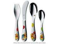 WMF Kinderbesteck Winnie Pooh (4-tlg), 1 Personen, Cromargan® Edelstahl Rostfrei 18/10, Kindermesser mit leichtem Wellenschliff