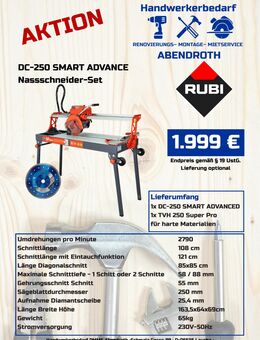 Nassschneider Fließenschneider-Set RUBI DC-250 SMART ADVANCE - Laucha (Unstrut) Kirchscheidungen