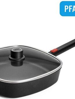 WOLL MADE IN GERMANY Bratpfanne Eco Logic QXR Guss-Pfanne mit Deckel, viereckig, Aluminiumguss (2-tlg), PFAS-freie Diamond-QXR - Beschichtung