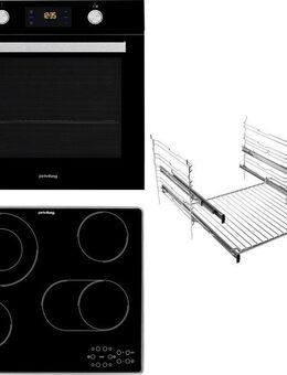 Privileg Backofen-Set BAKO Turn&Cook 450 BLACK, mit 2-fach-Teleskopauszug, Pyrolyse-Selbstreinigung