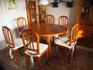 Esszimmertisch mit Stühlen, Kirschbaum, vollmassiv - Mainhausen
