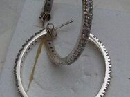 Edelsteinkreolen, 925 Silber mit gefassten Amethysten - Stemmen