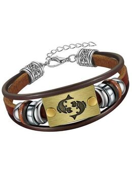 Firetti Armband Schmuck Geschenk Armschmuck Armkette Edelstein Sternzeichen, Made in Germany - mit Hämatit - mit Holzimitat
