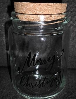 Glas / Bonbonglas "Merry Christmas" mit Korkdeckel, ca. 10 cm - Hürth