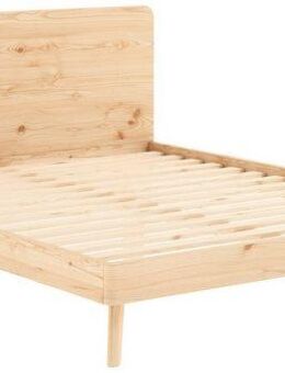 Karup Design Bettgestell RETREAT BED, aus Kiefer massiv mit Lattenrost, Kopfteil mit 3 Ablagen