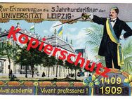 Ansichtskarte „Zur Erinnerung an die 5. Jahrhundertfeier der Universität Leipzig“, 1909 - Landsberg