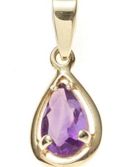 JOBO Kettenanhänger Anhänger Tropfen, 333 Gold mit Amethyst