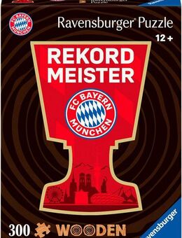 Ravensburger Konturenpuzzle Wooden, FC Bayern München, 300 Puzzleteile, aus Holz, Made in Europe