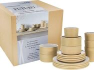 CreaTable Kombiservice Futuro (16-tlg), 4 Personen, Steinzeug, Service, je 4 Speiseteller, Dessertteller, Schalen, Kaffeebecher