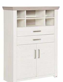 set one by Musterring Highboard York, Typ 16, mit Holztüren und Schubkasten, Beleuchtung optional, B 105 cm