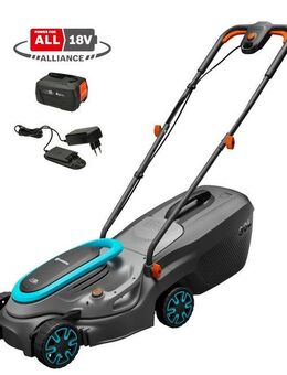 GARDENA Akkurasenmäher PowerMax 32/18V P4A Ready-To-Use Set, 32 cm Schnittbreite, Ready-To-Use Set inkl. Akku und Ladegerät