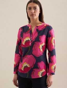 seidensticker Klassische Bluse Schwarze Rose Tunika Floral