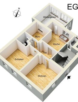 Günstige Wohnung mit Wintergarten, Nebengebäude und kleinem Garten in Forth - Eckental