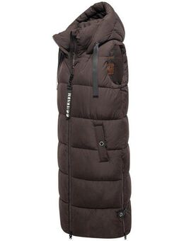 Navahoo Steppweste Schnuffelchen (1-tlg) warme Damen Outdoor-Weste lang mit Kapuze