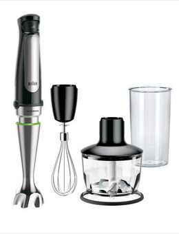 Braun Stabmixer MultiQuick 7 MQ 7035X - 1000W, Stufenlosregulierbar, Dynamische Klinge, 1000 W, Spritzschutz, Extra Mahlklinge, 500 ml Zerkleinerer, Schneebesen