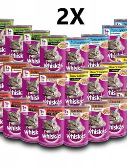 48x Mix Whiskas 1 Katzenfutter in Gelee Dose je 400g - Wuppertal