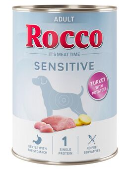 Rocco Sensitive 6 x 400 g / 800 g Neue Rezeptur - 6 x 400 g: Truthahn mit Kartoffeln