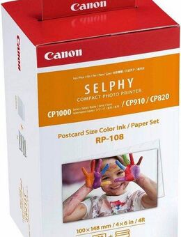 Canon RP-108 I Tintenpatrone (Set, original Patrone 108 + Fotopapier für SELPHY Drucker)