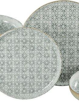 CreaTable Teller-Set Uno Emiliana, Tellerset 12-tlg (12-tlg), 4 Personen, Steinzeug, Shabby Look, Vintage Style