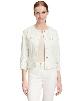 Betty Barclay Jackenblazer Betty Barclay Damen Jeansjacke mit 3/4 Arm Lochstickerei