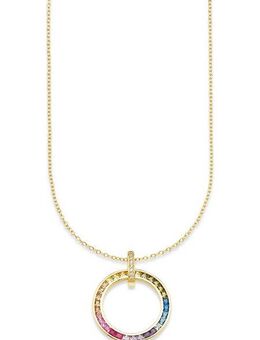 Bruno Banani Kette mit Anhänger Schmuck Geschenk Silber 925 Halsschmuck Halskette Regenbog Gold, mit Zirkonia (synth)