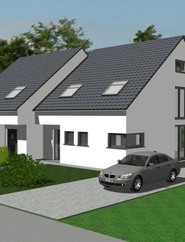 Traumhafte, moderne Doppelhaushälfte mit je 154 m² Wohnfläche mit Fertiggarage und großem Grundstück (429 m²) in Toplage - Dormitz