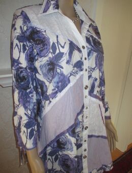NEU mit ETIKETTEN * Rosen Romantik- Style * Piraten Look * Crinkel * Long * Hemd- Bluse * Tunika "BIBA by ESCADA" Gr. 38- 40, 42/ S- M * lila- flieder * weiß * - Riedlingen