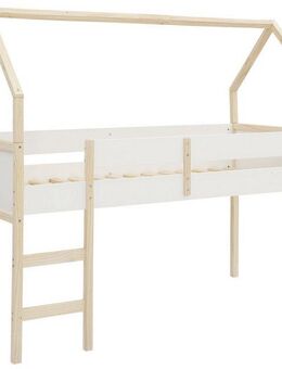 Lüttenhütt Hochbett Janne Kiefernholz, Einzelbett, inklusive Holzleiter, Liegefläche 90x200 cm