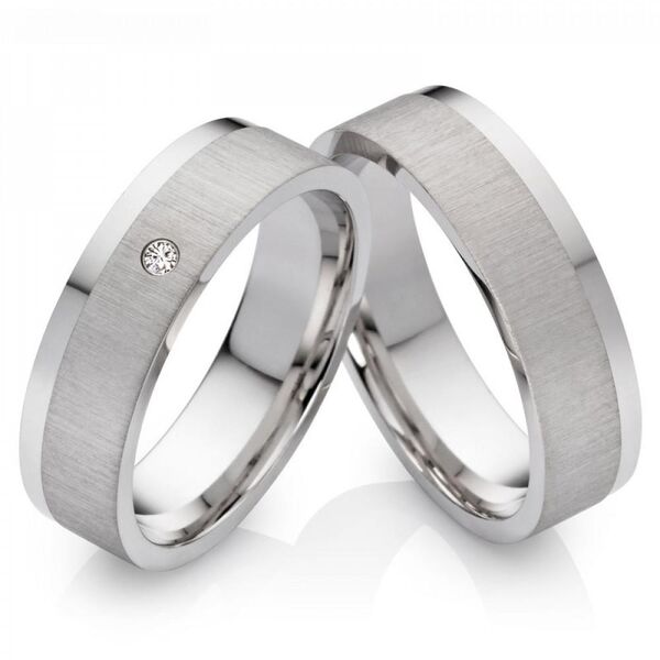 Eheringe aus 925 Silber mit Echtem DIAMANT SB05 - Aholming
