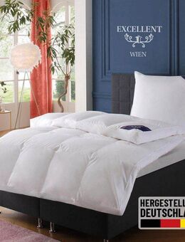 Excellent Daunenbettdecke Wien, Bettdecken für Sommer und Winter, Decke, Füllung: 90% Daunen, 10% Federn, Bezug: 100% Baumwolle, Bettdecke 135x200 cm, made in Germany, allergiker geeignet (Hausstaub)