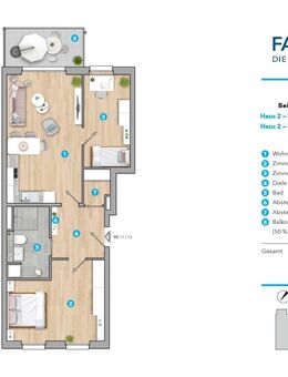 Moderne 3-Zi.-Wohnung im 2. OG mit sonnigem Balkon und grüner Umgebung bei Köln - Bergheim (Nordrhein-Westfalen)