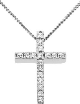 Firetti Kreuzanhänger Schmuck Geschenk Gold 585 Halsschmuck Anhänger für Halskette Kreuz, mit Brillanten