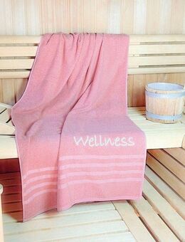 KiNZLER Saunatuch Wellness, Sauna - Größe 90/200 cm, Jacquard (1-St), leichte Qualität, verschiedenen Designs, auch als 2er Set