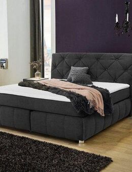 Jockenhöfer Gruppe Boxspringbett Bella erhältlich in 140 & 180cm Breite, mit Kaltschaum-Topper und Rauchglas-Steinen