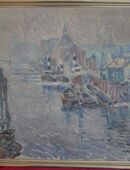 Gemälde , Hafenansicht 1929 , Hugo Volkwarth 1888 - 1946 , Hamburg in 02828