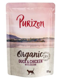 Sparpaket Purizon Organic 12 x 85 g - Ente und Huhn mit Zucchini