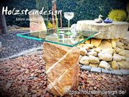 Glastisch, Steintisch, Gartentisch, Wohnzimmertisch, Tisch, Modell Ginsterkopf - Argenthal