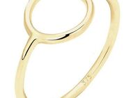 Elli Premium Fingerring Geo Trend Look Kreis Statement 375 Gelbgold