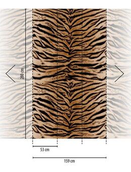 living walls Fototapete THE WALL III Tiger Tapete Motivtapete Fell Tiger, glatt, matt, (1 St), Vliestapete Animalprint für Schlafzimmer Küche Wohnzimmer Tiger Design