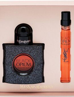 YVES SAINT LAURENT Eau de Parfum Yves Saint Laurent Black Opium Set, 2-tlg., Blumig-fruchtiger Duft mit Orangenblüte, Jasmin, Kaffee und Vanille.