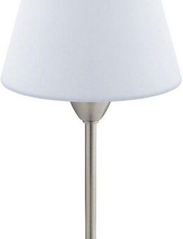 EGLO Tischleuchte DAMASCO 1 Tischlampe, weiß, nickel-matt, exkl. Leuchtmittel E14, Ein-/Ausschalter, Leuchtmittel wechselbar, ohne Leuchtmittel, Nachttischlampe, Schreibtisch, Büro, elegant und zeitlos, 30x14,5x12cm