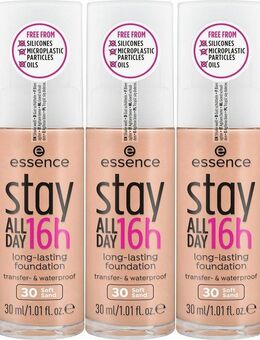 Essence Foundation stay ALL DAY 16h long-lasting, 3-tlg., mit super softer Textur