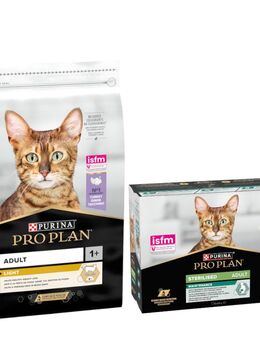 PURINA PRO PLAN Trockenfutter + 10 x 85 g Sterilised Adult Maintenance gratis! - 10 kg Light Adult reich an Truthahn