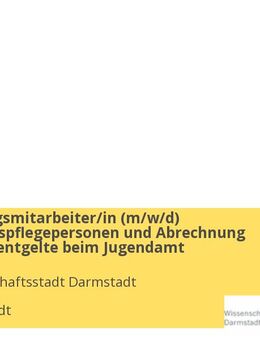 Verwaltungsmitarbeiter/in (w/m/d) Kindertagespflegepersonen und Abrechnung Kita-Elternentgelte beim Jugendamt - Darmstadt