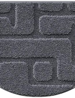 Grund Badematte Riana, Badvorleger, Badezimmer Teppich, sehr weich, Höhe 20 mm, rutschhemmend beschichtet, schnell trocknend, Polyester, halbrund, Modernes Design mit Linien in Hoch-Tief-Struktur, Made in Europe