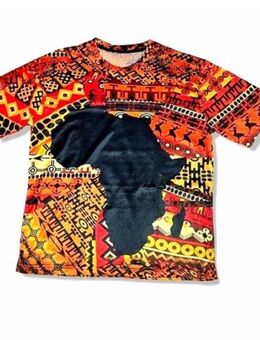 Herren Damen Afrikanische Kurzarmshirt Hemd T-Shirt Orange Rot M L XL 2XL 3XL 4XL Übergrößen 14,90 €* - Villingen-Schwenningen