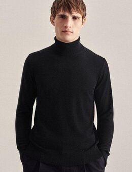 seidensticker Strickpullover Schwarze Rose 1/1 Rundhals Uni