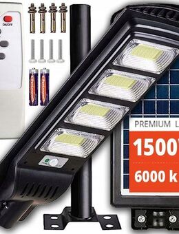 LED Solarleuchte GROSSE, LEISTUNGSSTARKE SOLAR-LED-STRAßEN- GARTENLAMPE, FERNBEDIENUNG, Halogensensor mit Halterung - Ingolstadt