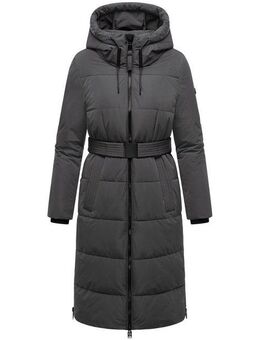 Navahoo Steppmantel Herbstnebel 14 langer Damen Wintermantel mit Taillengürtel