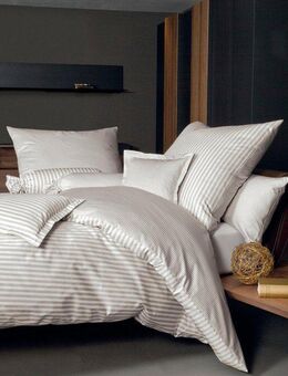 Janine Wendebettwäsche modernclassic 3912, 100% Baumwolle, Mako-Satin, 2 teilig, mit Reißverschluss, Streifen Design